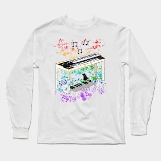 Jazz Organ Rainbow Colours Organist Musician Long Sleeve T-Shirt